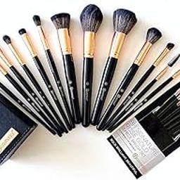 BH STUDIO PRO makeup brush set, BH Signature Rose Gold 13 Piece Brush Set with Holder (black)-13