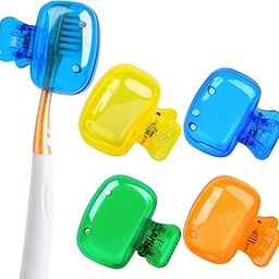 WROPZO Portable Toothbrush Head Protector, Protective Portable Plastic Clip's Toothbrush Cover for Household Travel, Camping, Bathroom, School, Work.Multicolor (Pack of 2)-23