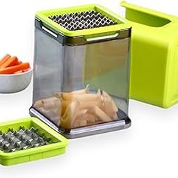 Max Senso Unbreakable Finger Chips Cutter, Double Blade French Fries Cutter, Quick and Effortless French Fries Cutter Machine for Vegetables with BPA Free/Steel Blades/Anti-Slip-image-55