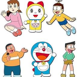 SAF paintings Doaremon Cartoon Theme MDF Wooden Set of 6 Fridge and Door Magnets |Home Decor Item | Kitchen Decor Item |FM-6p-12-image-2