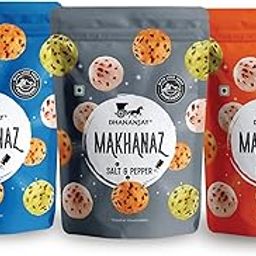Dhananjay's Flavored Roasted Makhana | Healthy Party Snacks & Everyday Treats | Light, Nutritious, and Delicious Namkeen | 80g (Pack of 3, Salted, Peri - Peri, And Salted & Pepper)-image-63