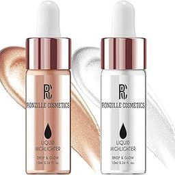 Ronzille illuminator liquid highlighter for face makeup 30 ml each (Pack of 2) (Silver Bronze)-picture-22