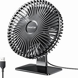 Gaiatop Small Table Fan, 6.5 Inch Ultra-quiet, 90° Adjustment for Better Cooling, 3 Speeds Portable Mini Powerful Desktop Table Fan, Small Personal Cooling Fan for Home Office (Black leaf)-image-58