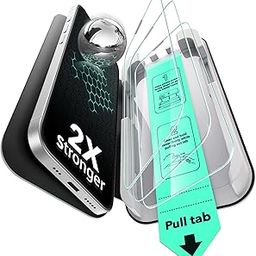 ESR 3 Pack for iPhone 16e/iPhone 13/ iPhone 14/ iPhone 13 Pro Tempered Glass, Military Grade Shatterproof, 9H Hardness Screen Guard, Full Coverage Screen Protector with UltraFit Tray-16