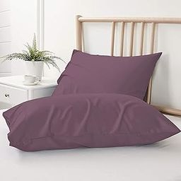 Estar Bedding 600 TC Super Soft 100% Egyptian Cotton Pillow Covers 20 x 32 Inches - Egyptian Cotton Set of 2 Pillow Cover Set Envelope Closure Pillowcase - Plum-17
