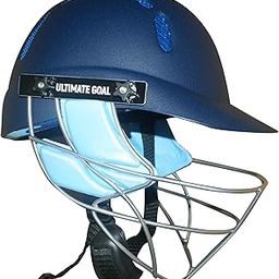 UG ULTIMATE GOAL Cricket Helmet | Steel Visor | Adjustable Strap | Lightweight & Comfortable Fit | Superior Protection & Cushioning | Durable Polypropylene | Club Lite Series (Navy Blue, Medium)-11