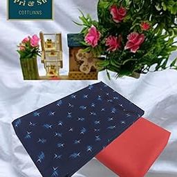 Pri & Su CottLinns Combo of Cotton Printed Shirt 1200035 & Lycra Blend Trouser (Blue White - Pink)-image-88