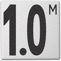 Ceramic Swimming Pool Deck Depth Marker " 1.0 M " Abrasive Non-Slip Finish, 5 inch Font-image-24