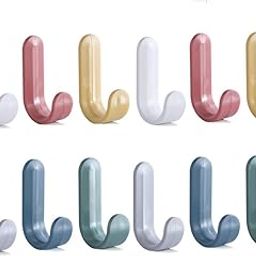 Satpurush Plastic Wall Hooks For Hanging Strong,Adhesive Hooks For Wall Heavy Duty,Self Adhesive Hook,Wall Hangings,Kitchen Accessories Items,Clothes Hanging,Hangers,Strong Hanger(Multicolor,6)-2