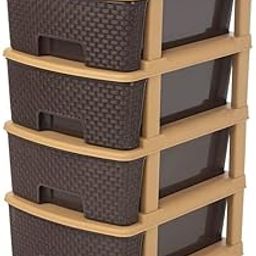 Jayci Mart 4-Tier Plastic Storage Drawer Organizer & Lightweight Storage Solution for Home, Office, and Bedroom – Brown & Beige (Brown, 4XL)-image-88