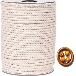 OKDEAL Compatible for Macrame Cord 5mm x 200 Meters Natual Cotton Rope | 3 Strand Twisted Cotton Cord for Handmade Plant Hanger Wall Hanging Craft Making-image-24
