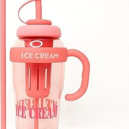 Gym Bottle with Handle & Straw – DIY Frozen Dessert Tumbler for Kids & Adults Easy to use Slushie & Ice Cream Bottle 1200 ml-image-82