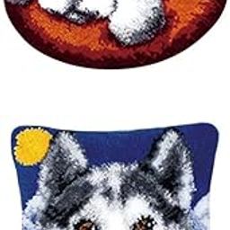 MERISHOPP® 2 Set Latch Hook Kits Carpet Latch Hooking Rug Kits Cushion Embroidery|Crafts | Needlecrafts & Yarn | Rug Making | Latch Hooking-picture-30
