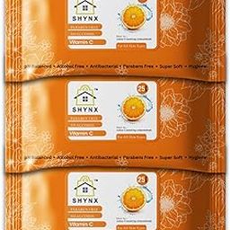 SHYNX Makeup Remover Wipes Ultra-Soft Wipes for Hydrating and Soothing Cleansing for All Type Skin | Makeup Removal Wipes Hydrating,Refreshing, Soothing | Orange 25 Count(Pack Of 3)-6