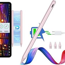 ESR Stylus Pen for iPad, iPad Pencil (2 Generation) with Magnetic Wireless Charging, Digital Pencil Pro, Tilt Sensitivity, Palm Rejection for iPad Pro 12.9/11, iPad Air 5/4, iPad Mini-6, Pink-18