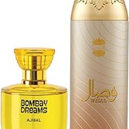 Ajmal Bombay Dreams EDP Floral Fruity Perfume 100ml for Women and Wisal Deodorant Floral Musky Fragrance 200ml for Women+-image-46