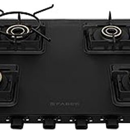 Faber Blossom Black Matt Glass Finish Cooktop| 4 Brass Burners-1Jumbo, 2Medium & 1Small |Manual Ignition | Heavy Pan Support With ABS Knobs | 5Yr Warranty on Glass & Burners by Faber| Blossom4BB BK CI-image-49