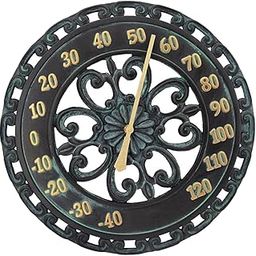 UJEAVETTE 13.5inch Outdoor Thermometer Waterproof for Patio Home Lawn Garden Decor-15