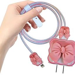 Meyaar Silicone Case for Samsung 25W Single Port USB Type-C Fast Charger Protective Cover for Samsung 25W Power Adapter Charger with Wire Saver (Charger Not Included) (Bow (Pink))-picture-31
