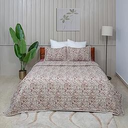 Modern Threads 3-Piece Coverlet Set | Ultra Soft | Lightweight | Quilted Bedspread with Classic Stitch Pattern, Seasons | Voile Paisely Cream (King)-54