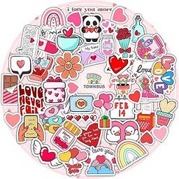 TOWNBUS | 38 Love Stickers | Perfect for Valentine Gift,laptops,Mobiles,waterbottles,Journals,Scrapbookings etc-image-85