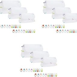 MAYCREATE® 9PCS Mesh Clear Plastic Canvas Sheets With 100 Clips Crossbody DIY Sewing Bag Form Cross Stitch Plate For Crafts Acrylic Yarn Crafting Knit Crochet Projects Modern White-image-12
