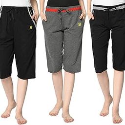 Regular Fit Women Capris(Pack of 3-MACK633791)-image-4