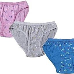 Women's Cotton Bikini Panties, Printed Pattern, Multi-Colour Pack of 3-image-106