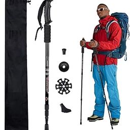 ISEAU Hiking Trekking Poles, Collapsible,Lightweight, Anti Shock, Hiking or Walking Sticks,Adjustable Hiking Pole for Men and Women (Black, 1 Set)-image-46