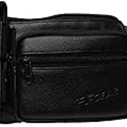Potent Art Leather Black Sports Waist Bag (3679)-image-0