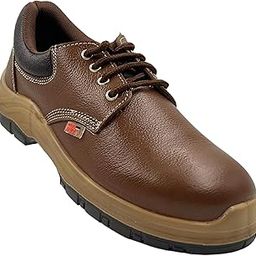 Allen Cooper DD7146 Double Duty Safety Shoe | Premium Tan Leather Upper, 200J Steel Toe Cap, Anti-Skid, Heat, Water & Oil Resistant, 09 INDIA/UK-image-55