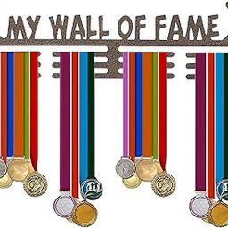 NAITIK CREATION Medal Hanger for Wall – Medal Holder Display Hanger | Holds Up to 65 Medals | Sports Medal Display | Medals Hanger | Premium Antique Golden (My Wall of Fame)-24