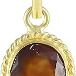8.25 Ratti Certified Gomed Hessonite Panchdhatu Alloy Gold Polish Good Luck Pendant Pendal for Men & Women-image-45