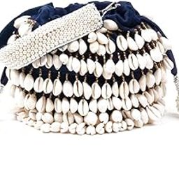 Women Indigo Embellished Potli Bag-image-25