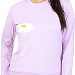 Full Sleeves Sweatshirt For Women's | Cotton Blend Round Neck Full Sleeves Sun Flower Printed Regular Sweatshirt (L, Levender), Lavender-image-21
