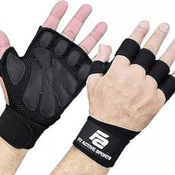 Ventilated Weight Lifting Gloves with Built-in Wrist Wraps, Full Palm Protection & Extra Grip. Great for Pull Ups, Cross Training, Fitness, WODs & Weightlifting. Suits Men & Women, Black, Small-image-33