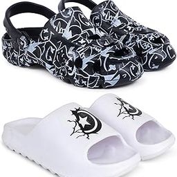 Combo Pack of 2 Slipper/Flip Flops/Slides/Clogs/Sandals with Adjustable Back Strap for Men (Cl-A-Smarti,Y-Ktstar)-image-92
