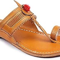 Men's Leather Kolhapuri Chappal with Jari Braids Yellow Handcrafted Slipper Flip Flops Durable Sandal Anti Slip Design Traditional Footwear-55