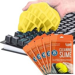 LAZI (Yellow Pack 5 Multipurpose Laptop Keyboard Cleaner Dust Cleaning Kit Slime Gel Jelly Putty Magic Super Clean Gel for Keyboard Laptop Car Dashboard Accessories Electronic Gadget Cleaner 500gm-image-41