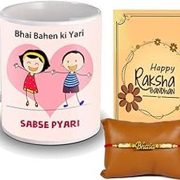 ME & YOU Rakhi Gift Hamper with Premium Pearl Rakhi and Coffee Mug for Brother | Rakhi Gift for Brother Rakhi Greeting Card-image-94