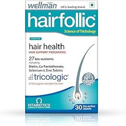 Wellman Hairfollic Hair supplements for Men with zinc, selenium, lignans that supports hair growth, provide strength to hair roots | vegetarian 30 tablets-13
