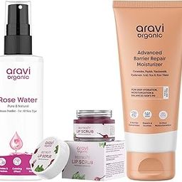 Aravi Organic Rose Water & Lip Scrub & Moisturizer – Natural Hydrating Skincare & Lip Care Set for Soft, Glowing Skin-22