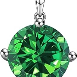 highspark 925 Silver Solitaire Pendant for Women | 92.5 Sterling Silver & Diamond Like Brilliance Sparkling Zirconia | Lovely Gift - Emerald-picture-15
