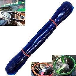 Steering Wheel Damage Proof Cover - Low Thickness Steering Grip Wire Blue for All Types of Vehicle.Car,Bas,Van,Tractor,Lorry,Truck and Boat All Types of Steering Wheel useable.[Piece 1].-28