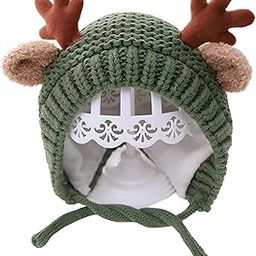 Antler Hat Knitted Earmuffs Crochet Outdoor Windproof Beanie Hats Unisex Spring Autumn Winter for Kids, Infant, Toddler- 2-3years-image-63