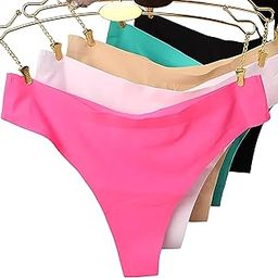 Women's Cotton Seamless Anti Bacterial Thong Low Rise Sexy Solid G-String Thong Bikini T-String Sexy Lingerie Panties Briefs Pack of -3 (Multicolour Free Size)-picture-46