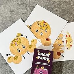 Chaat Party Trio Poster Set � 3x 8x10� Wall Art Prints (Ragada Puri, Dahi Puri, Gol Gappa) | Cute Indian Street Food Characters | Kids Room or Kitchen Decor-image-17