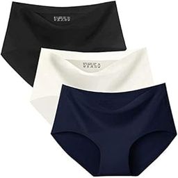 SunFlux® Women Cotton Silk Seamless Everyday Panty for Women Combo Set Girls and Women Innerwear Hipster Medium Waist Panties Random Multicolor (Pack of 3)-picture-40