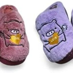 ANESHA Women's Cozy Memory Foam Slippers, Women's slippers lightweight Chenille House Shoes with Indoor Anti-Skid Rubber Sole Free Size (5-8) Pack of 2 Assort Colour-image-19