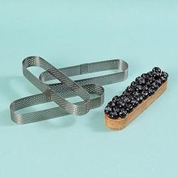Rena Germany - Perforated Tart Ring - Tart Ring for Baking - Oval Tart Mould - Cake Mousse Ring Mold - 3 Pieces Set (145x20 mm)-27
